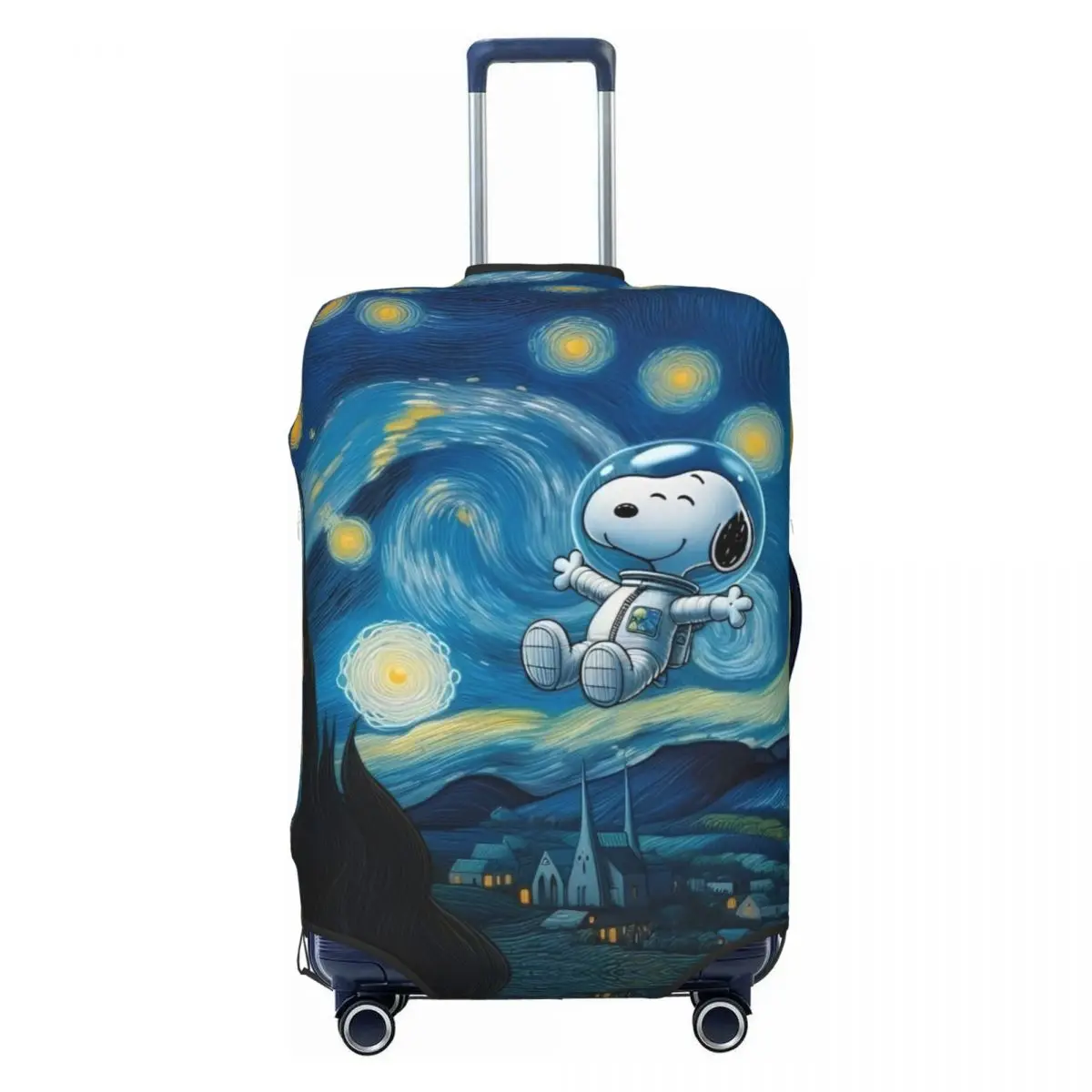 Snoopy Starry Night Pop Art Capa de mala Viagem de cruzeiro Voo Diversão Protetor de mala de bagagem