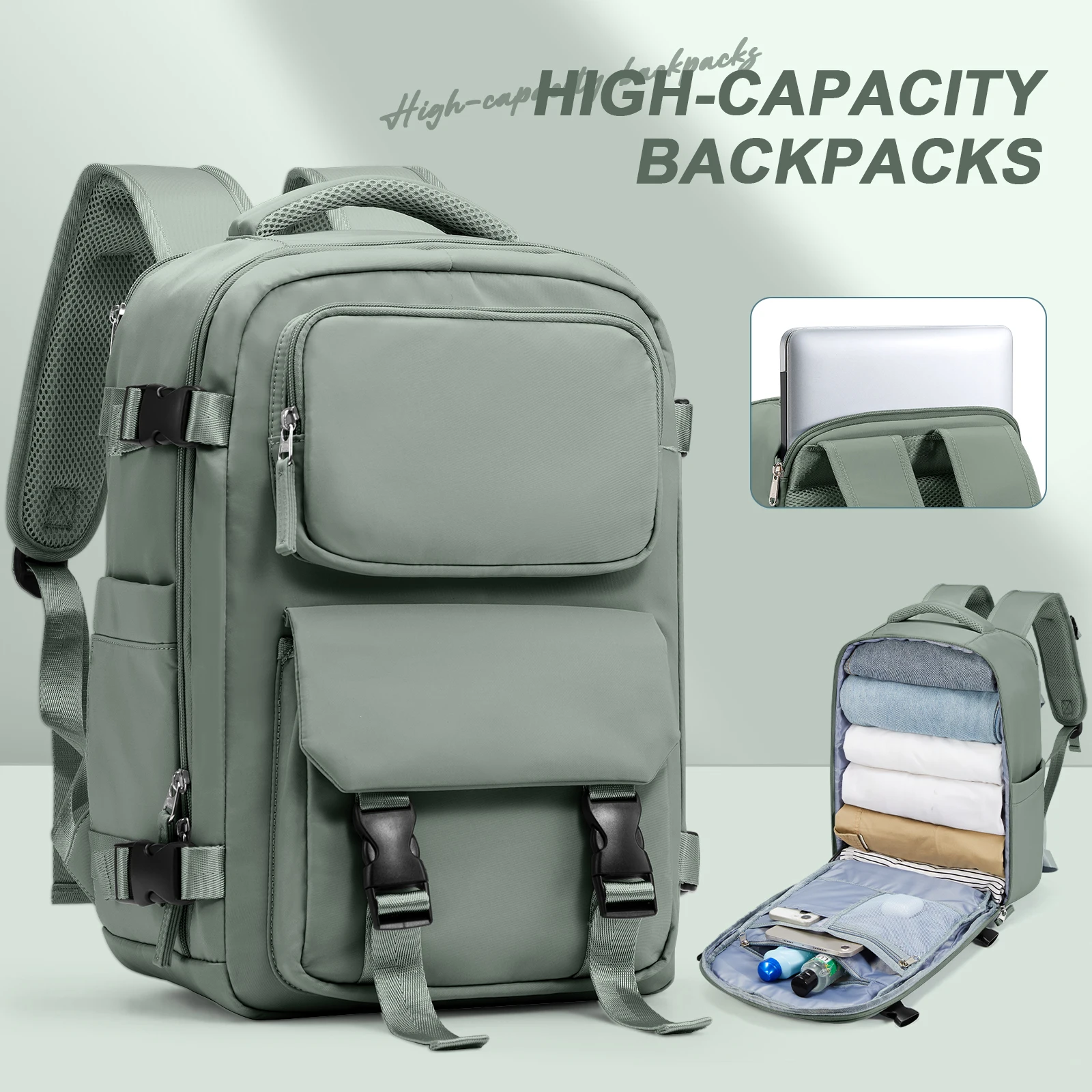 Travel Bakcpack for Women Reinforced Waterproof Notebook Backpack 45x36x20 Men Casual School Bakcpack Flight Cabin Bag 40x20x25