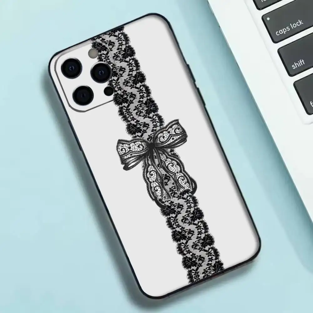 مثير الدانتيل خمر نمط جراب هاتف سيليكون لينة آيفون 17 16 15 14 13 12 11 X XR زائد برو ماكس زائد #5