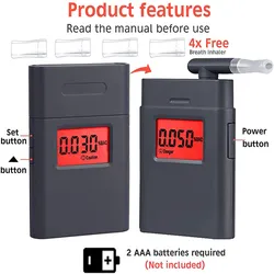 Breathalyzer High Accuracy Mini Alcohol Tester Alcometer Alcotest Remind Driver Safety in Roadway Diagnostic Tool