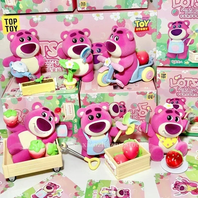 Disney lotso morango pomar série caixa cega anime misterioso surpresa figura modelo boneca dos desenhos animados brinquedo crianças presente decoração