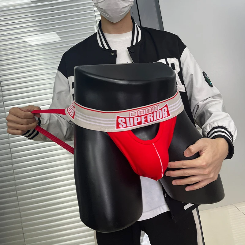 2pcs Solid Color Cotton Sexy Mens Thongs Gay G String Jockstrap Underwear Soft Breathable Male Bikini Panties Briefs