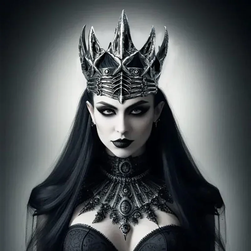 Halloweenowa korona wrony królewna śnieżka i myśliwska sukienka na imprezę Cosplay akcesoria nakrycia głowy rekwizyty książę Cosplay opaska na głowę korona