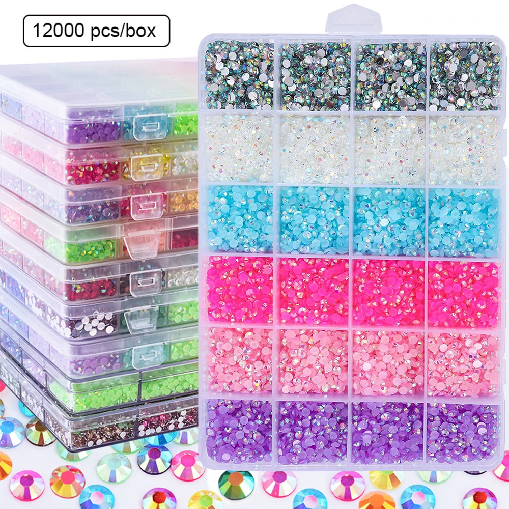 

PrettyG 12000pcs Set DIY Nail Rhinestone Bulk Resin Flat-Back Rhinestone Accessories For DIY Gel Nail Art Teddy Bear Figurine