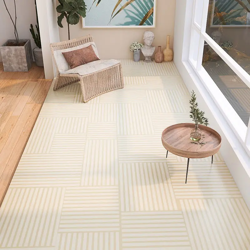 

Japanese balcony mat PVC leather living room rugs Decoration home coffee tables floor mats bay window pad Tailorable