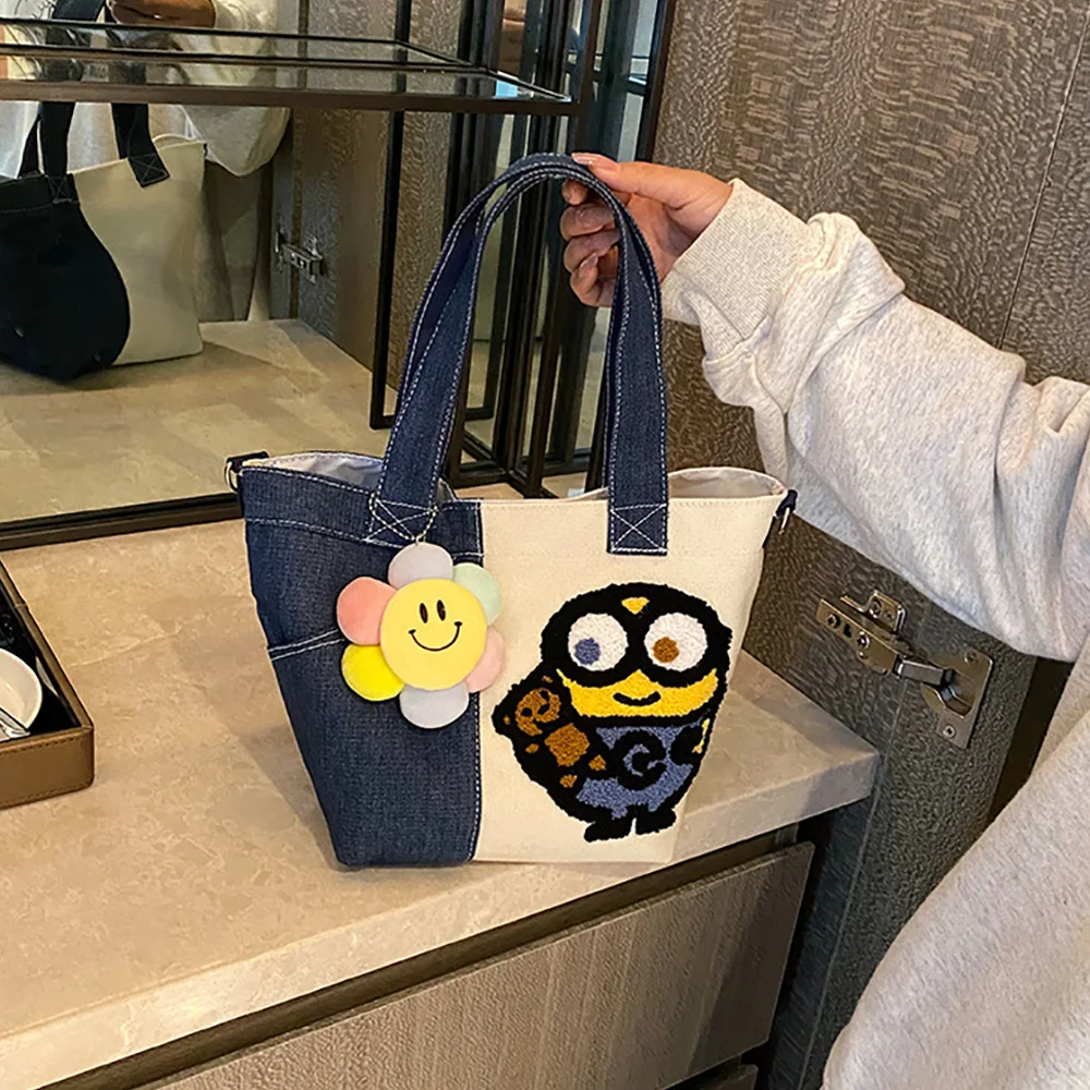 Minions Kawaii Anime Handbags Cute Cartoon Crossbody Bags Large Capacity Tote Casual Fashion Satchel Backpacks Gifts For Friends