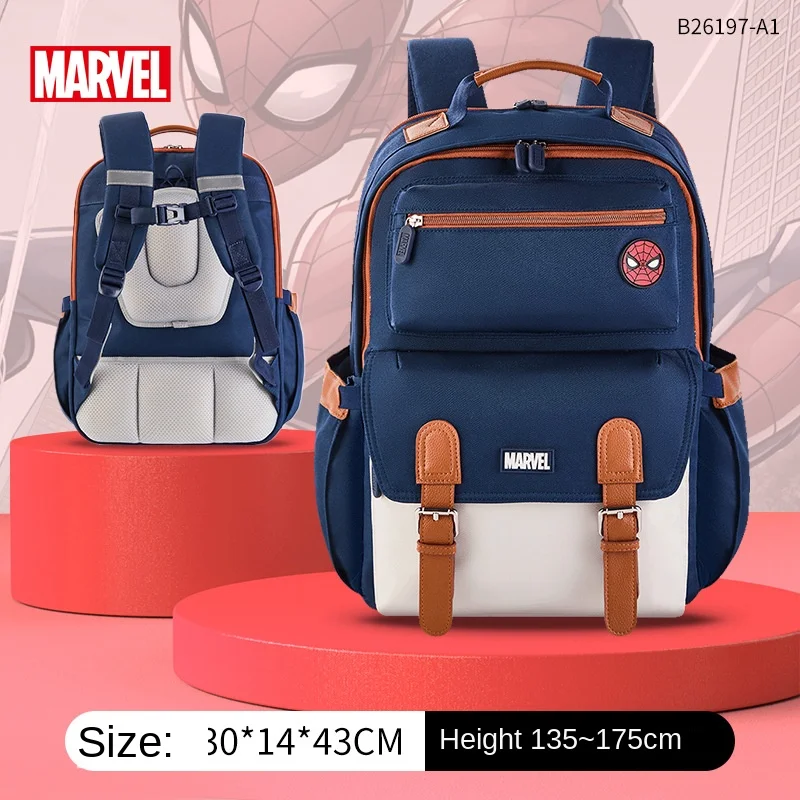 Disney Lotso Boy Girl School Bag Spider Man Middle Primary Student Shoulder Orthopedic Backpack Large Capacity Light Mochilas