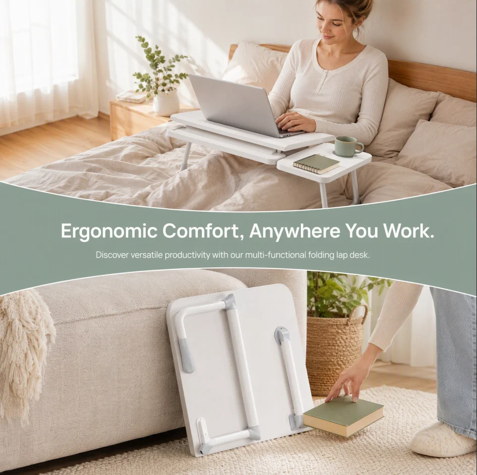 Lazy Bedside Laptop Desk, Study Writing Table for Dormitory