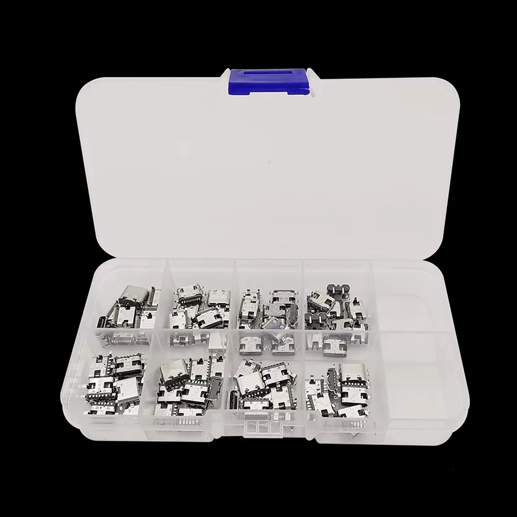 80/100/150 Teile/schachtel Typ-C USB Stecker Lade Port 2/6/16Pin SMD SMT PCB USB-C Buchse Für Telefon und Digitale Produkt Reparatur Kit