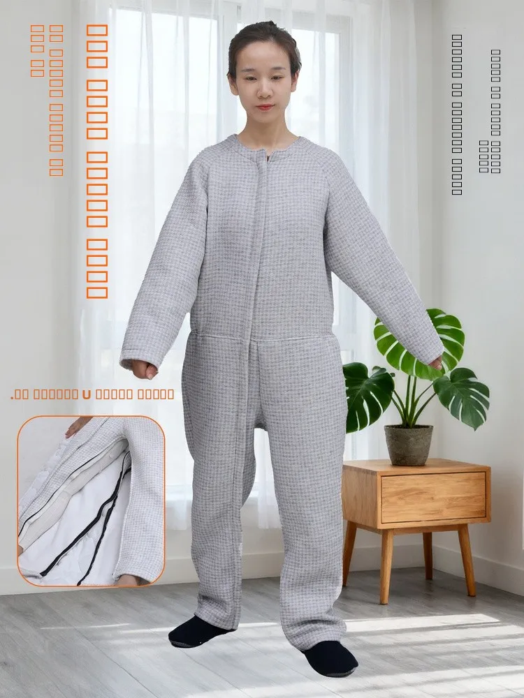 Overol Resistente a Desgarros para Pacientes con Demencia por Alzheimer, Ropa Antiarañazos, Pantalones Largos de Cintura Alta de Algodón