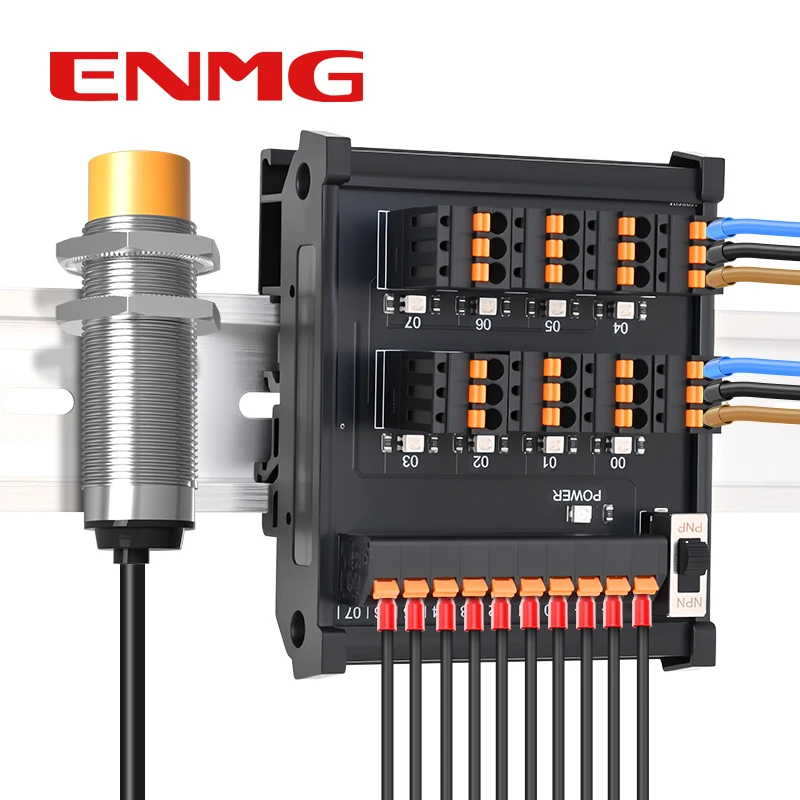 ENMG PLC Sensor ESTB-08SP1-S Terminal Block, NPN Proximity Switch & Photoelectric [2/3-Wire] Converter Board, Splitter Box Input