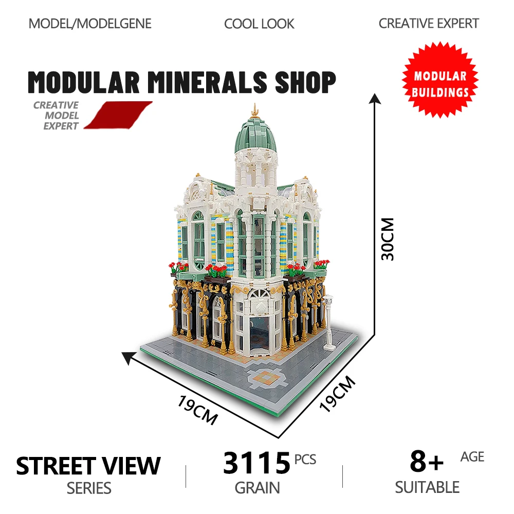 

Modular Minerals Shop Street View Model Building Blocks DIY Assembled Bricks Education Christmas Toys For Kids Gifts