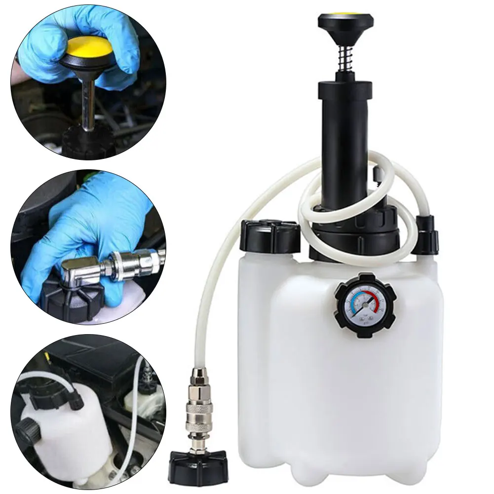 3L Fluid Transmission Tool with 1L Oil Bottle Fluid Pressure Bleeding Hydraulic Filling Changer Car Manual Brake Oil Pot Bleeder