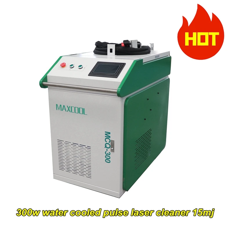 

Maxcool 300W JPT Pulse Laser Removal Fiber Laser Cleaning Machine For Wood Varnish Paint Rust Oil