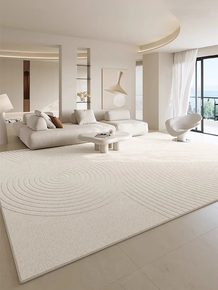 Minimalist Cream Carpet Artistic Lines Living Room Carpets Luxurious Home Decoration Large Size Rugs Easy To Clean Bedroom Rug