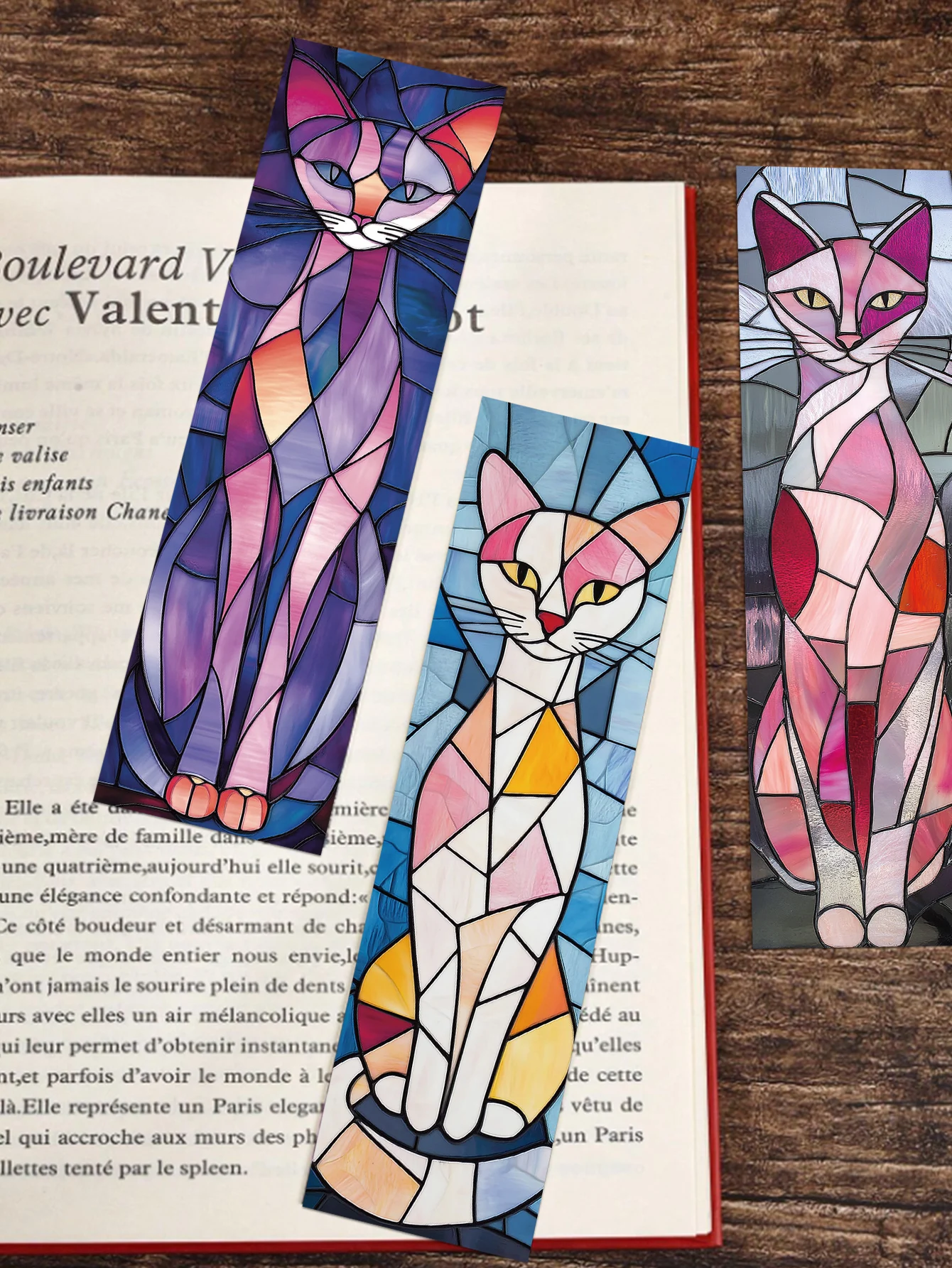 30pcs elegant cat glass texture bookmark reading book labeling student creative gifts paper card DIY page labeling bookmark