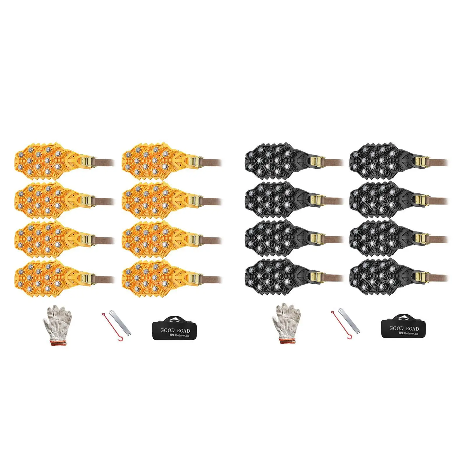 

8 Pieces Snow Chains Snow Chains for 165-275 Tires Chains from