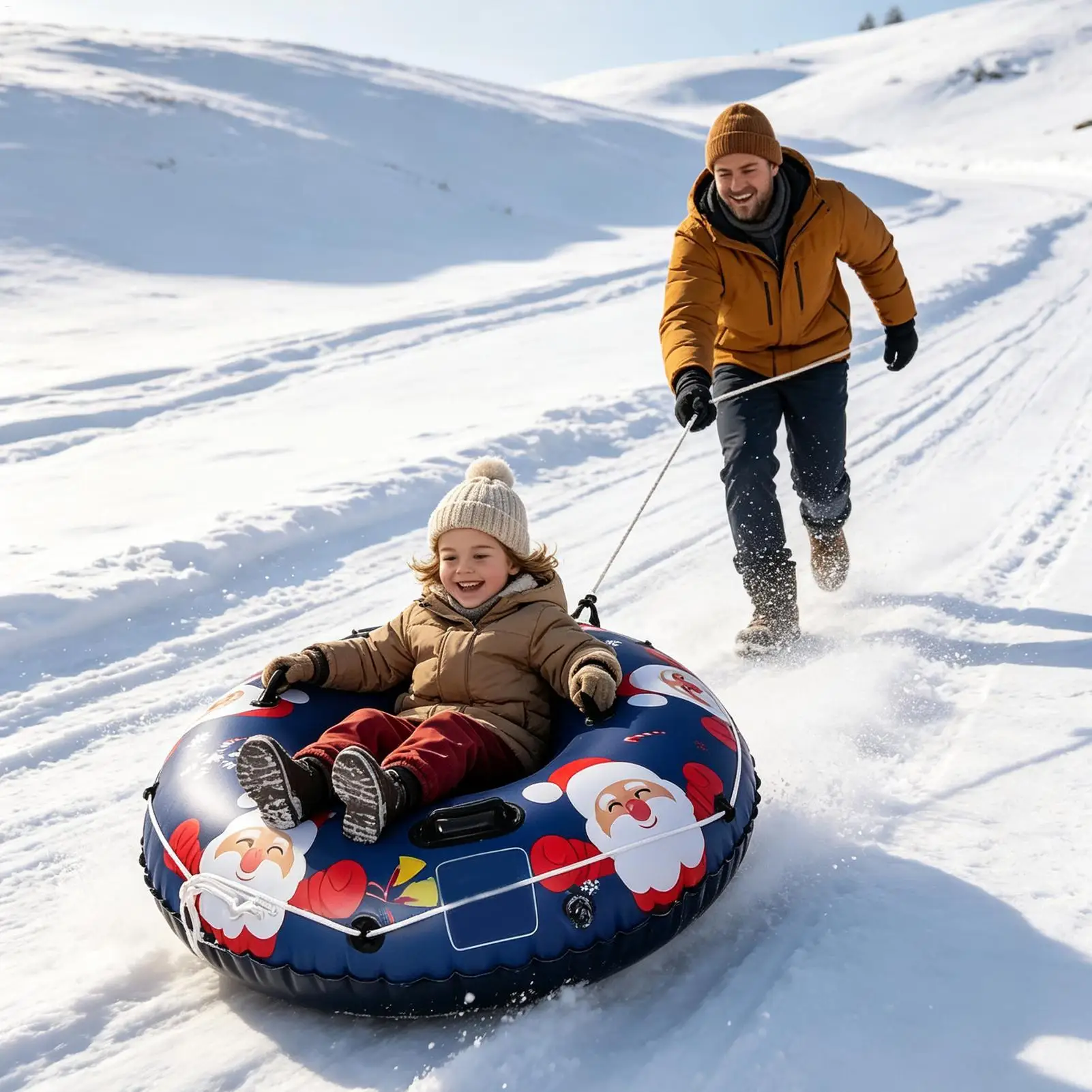 Snow Tubes For Adults Heavy Duty Cold Resistant Outdoor Winter Sledding Toy For Christmas Snowboard Beach Parks Backyards