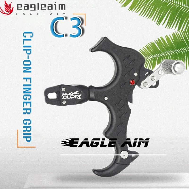 

360°Rotation Thumb Bow Release C3-3 Thumb Bow Release, Aluminum Alloy 3&4 Finger Grip Adjustable Archery Release Aids