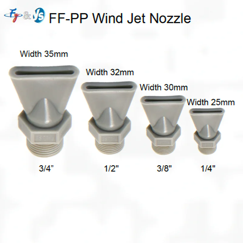 PP Duckbill Spray Nozzle, Multi‑Thread Plastic Nozzle for Industrial Surface Washing & Drying
