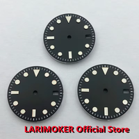 LARIMOKER  29MM Black Sunburst Watch Dial Rose gold index Green Luminous for NH35 Movement