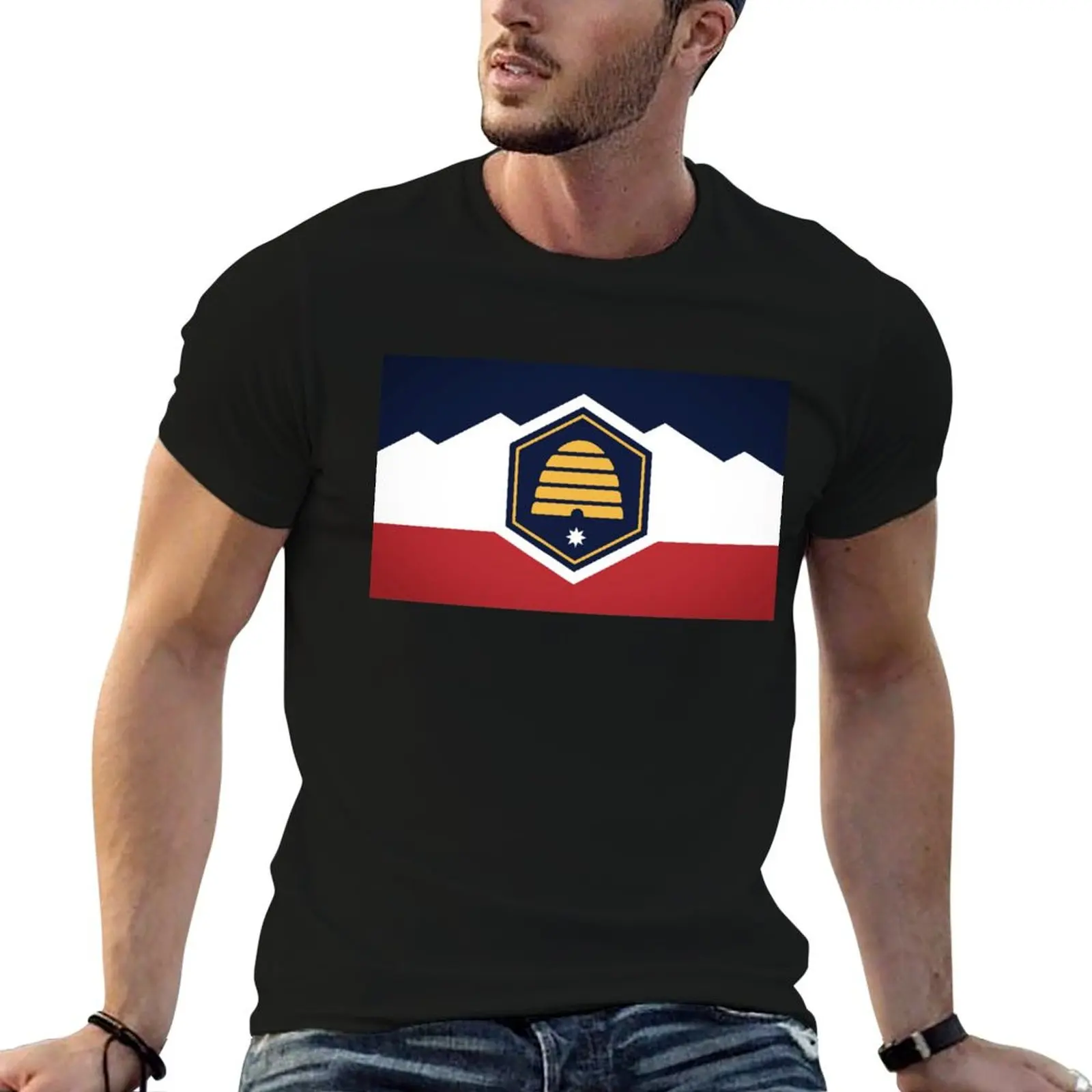 

New Utah State Flag 2023 T-Shirt cotton t shirts man 100% t shirt for man 100 percent cotton g man t shirts for men T-Shirt