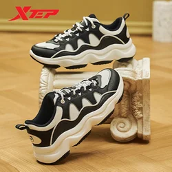 Xtep Walking Shoes Men Lightweight Vintage Retro Sports Shoes Comfortable Lace Up Fashion Cushioning Male Sneakers 977319320051