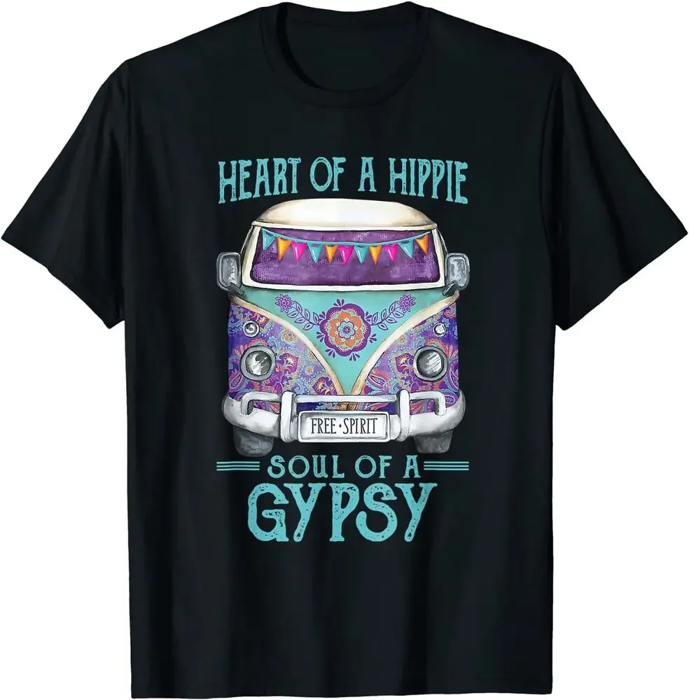 Hearts of a hippie-souls Of A Gypsy Classic Novelty Tee M-3XL Fast Shipping High Quality 100%Cotton Short Sleeve