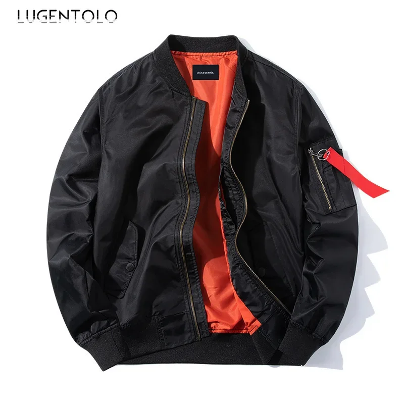 Men Casual Jacket Fall 2024 Outdoor Windproof Bomber Coats Fashion Oblique Pocket Zip Baseball Uniform Large Size Available 8XL