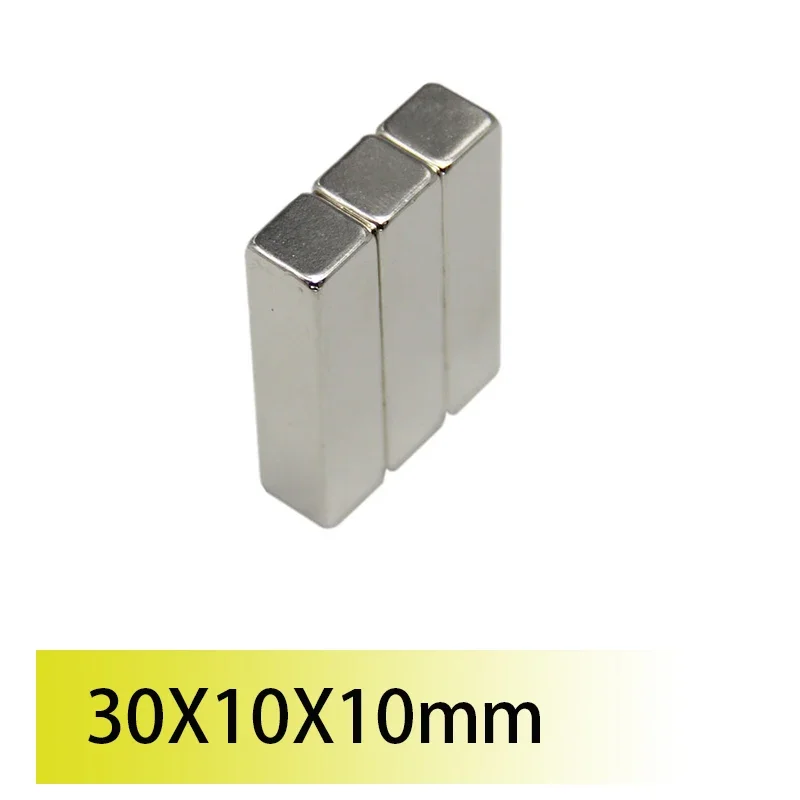 N35 30x10x10 Rectangle  Neodymium Bar Block  Strong Magnets Rare Earth Magnets for Fridge Office Family Search Magnetic