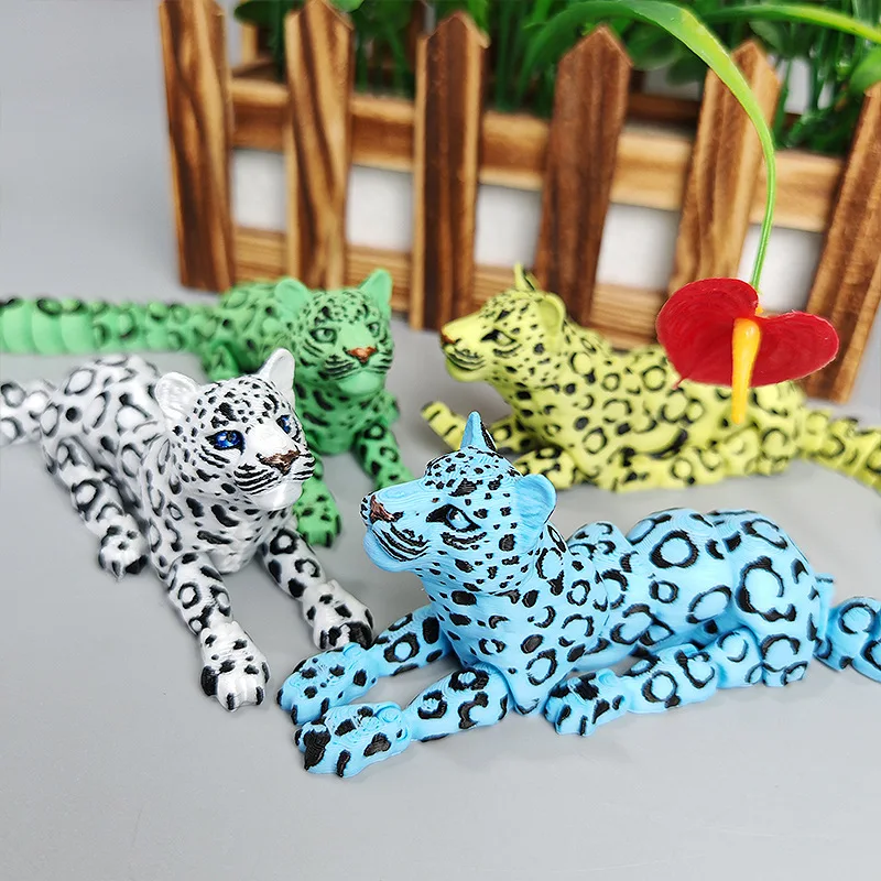 جديد ثلاثية الأبعاد مطبوعة سنو ليوبارد كامل الجسم المفاصل التي يمكن أن تتحرك المفروشات المنزلية والديكورات تستحق جمع الألعاب الإبداعية