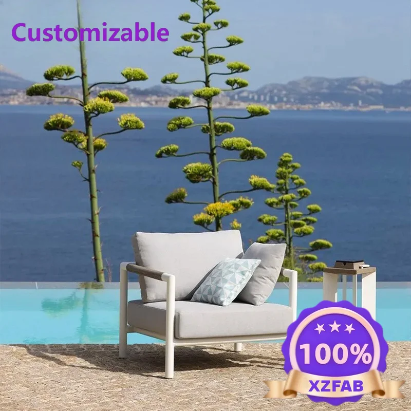 Factory Direct 2026 Outdoor leisure sofa combination aluminum alloy courtyard villa hotel garden waterproof sunscreen modern