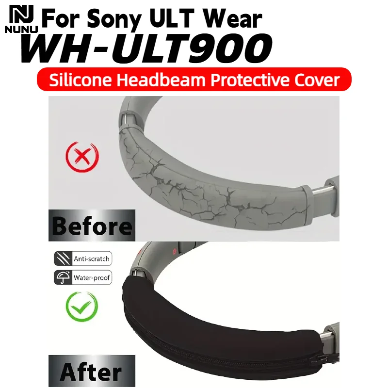 

Replacement Soft Foam Cushion Ear Pads / Silicone zipper head beam protective cover For Sony ULT Wear WH-ULT900 Gaming Headset