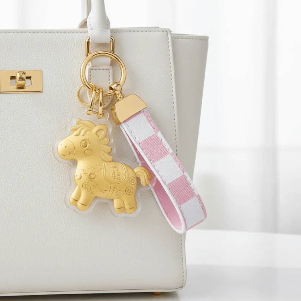 تنوعا المهر المفاتيح الكرتون الذهب المهر حقيبة قلادة 2026 زودياك الحصان سلسلة هواتف المحمول زودياك الحصان سنة محظوظ هدية تذكارية