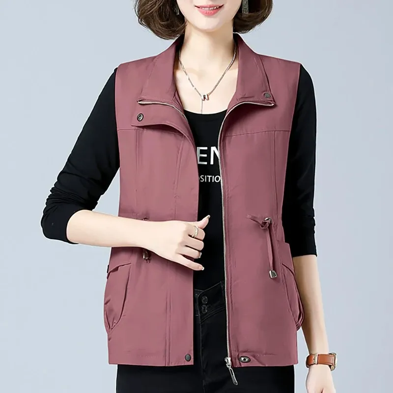 Fashionable Ladies Vest Jacket Outerwear Spring Autumn 2026 New Style Small Size Elegant Popular European Style Polyester Fiber