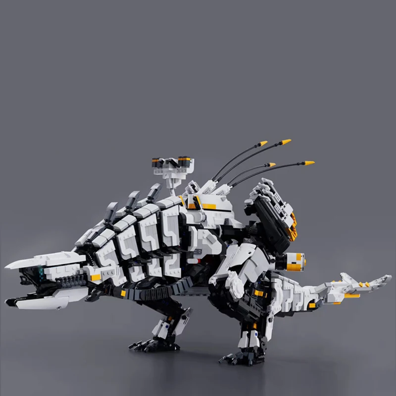 Moc Horizon Zero Dawned Thunder Jaw Mechanical Monster Action Dragon Dinosaur Popular Game Building Block Toys