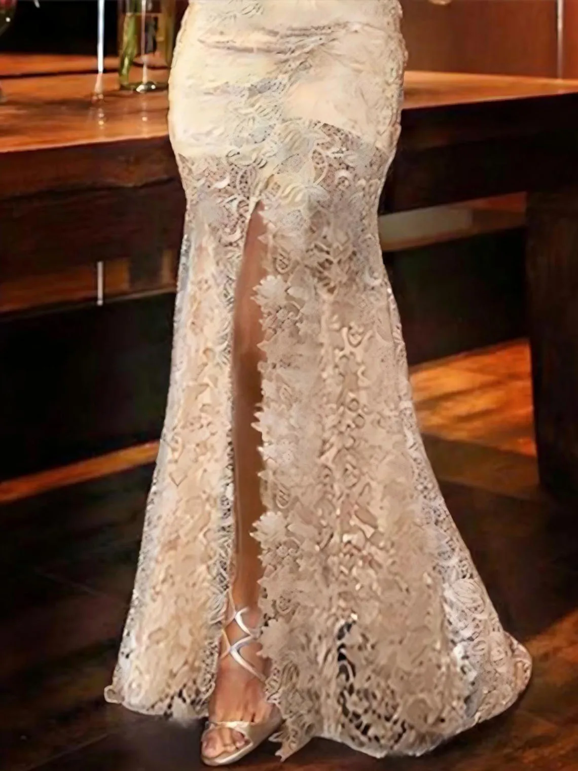 Сексуальное полуформальное вечернее платье русалки с длинным рукавом и v-образным вырезом, шифоновое кружевное платье с разрезом и аппликацией, свадебное платье для гостей, 2025 г., бесплатно по индивидуальному заказу