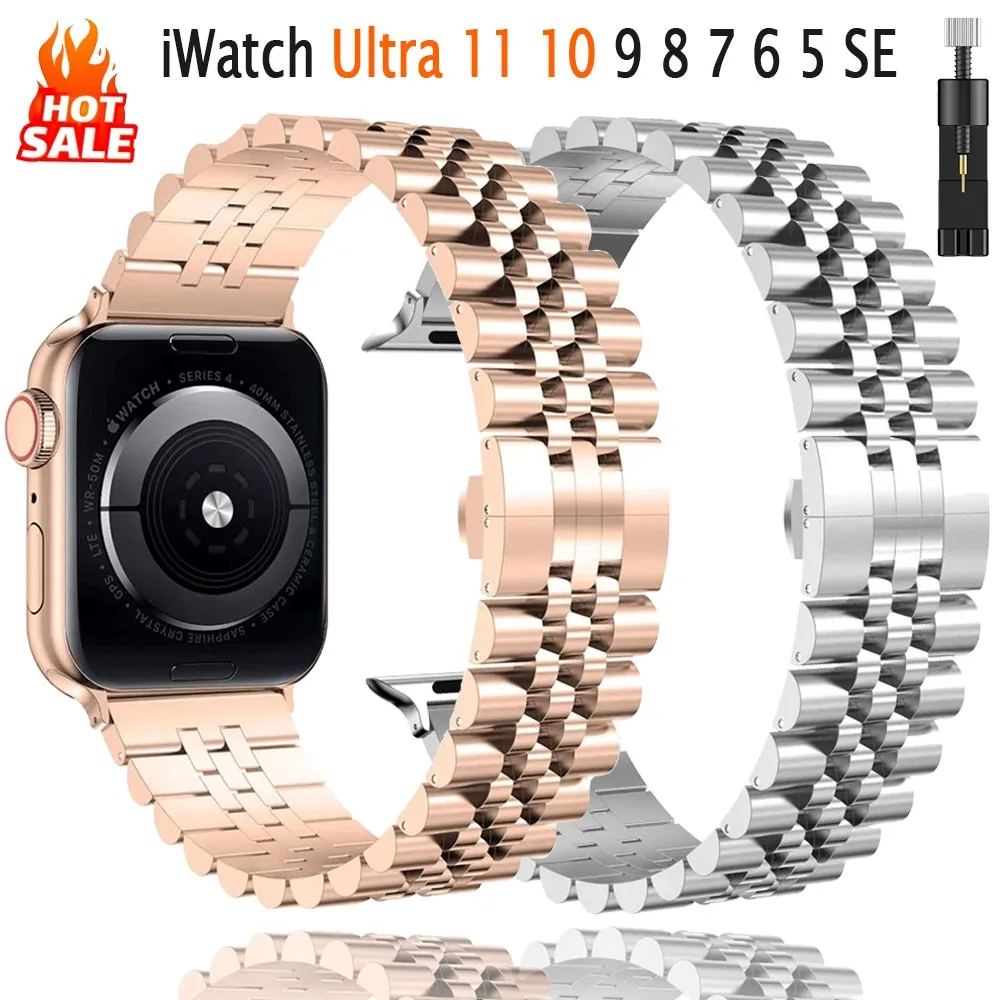 Metallarmband für Apple Watch Band 49 mm 45 mm 44 mm 42 mm 41 mm 40 mm 46 mm Edelstahl-Armband iWatch Ultra 11 10 9 8 7 6 5 SE Gürtel