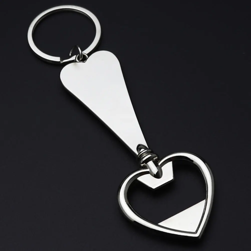 

5pcs Heart Shaped Bottle Opener Keychain for Men Lightweight Compact Size Zinc Alloy Love Gift Beer Drinks