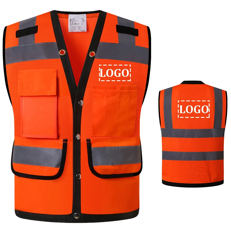 Hi Vis Safety Vest Mesh Reflective Work Vest for Warehouse Construction Hi Viz Work Wear Vest Logo or Text Custom