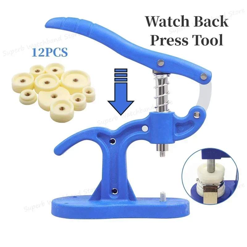 時計修理ツールセット,ナイロンケース,滑り止め,プレスキット,12個