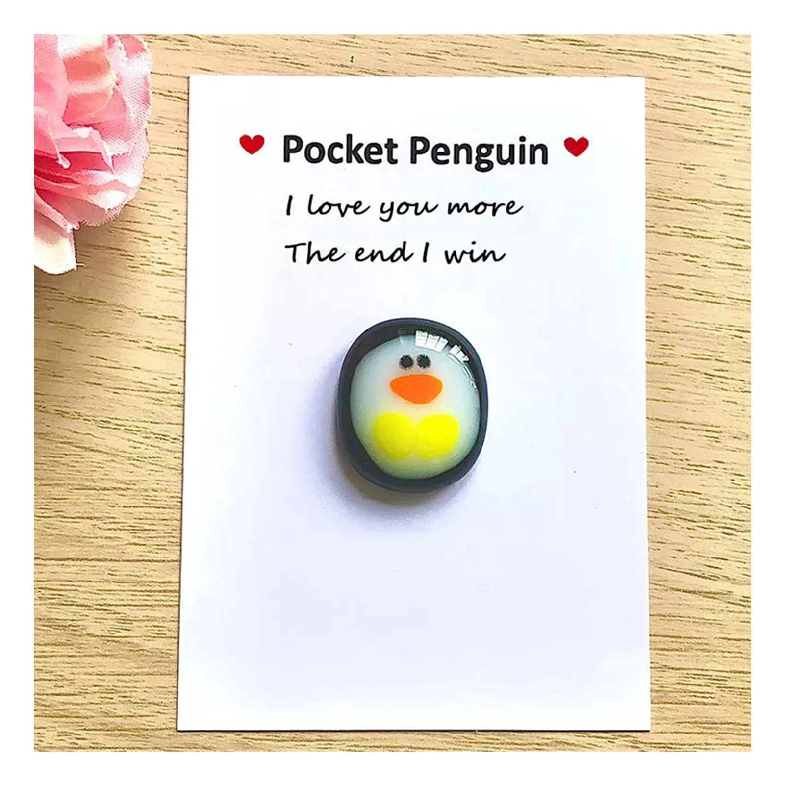A Little Pocket Penguin Hug Keepsake Ornament Cute Gift with Small Message Card Distance Social Present During Lockdown In Stock