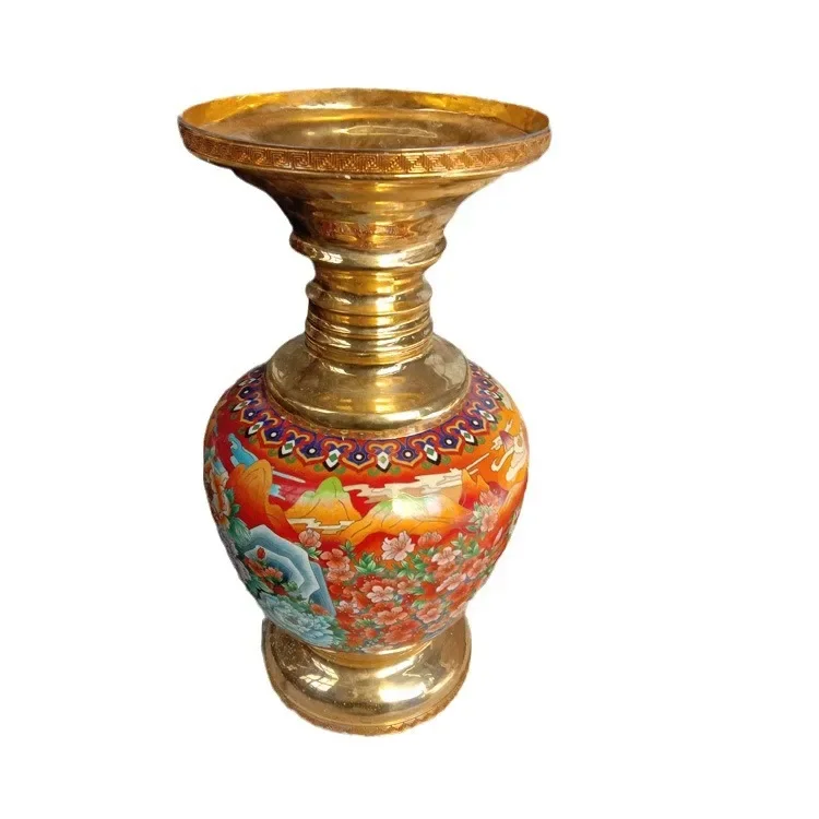 Cast copper cloisonn é vase decoration, living room, home, wine cabinet, antique rack decoration, handicraft sculpture