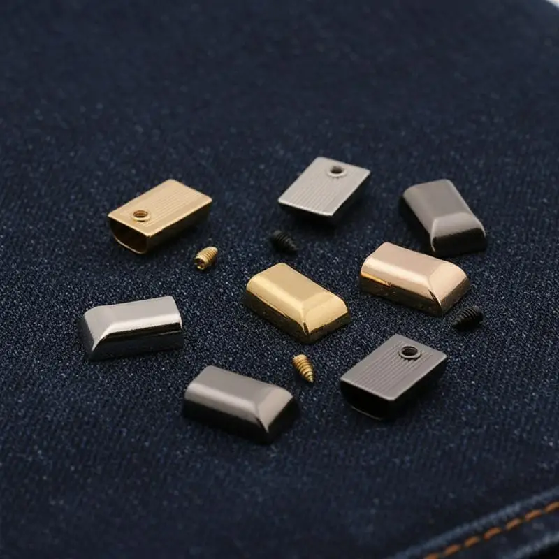 10Pcs Metal Zipper Stopper Clip Zipper Tail Plug with Screw DIY Tools for Sewing Leathercraft Garment Maintenance