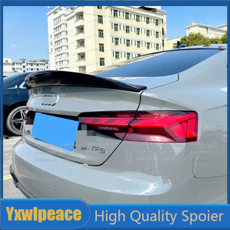 

For AUDI A5 S5 RS5 B9 4Door Sportback 2017-2023 HK Style Real Carbon Fiber Forged Carbon Rear Trunk Lip Wing Spoiler