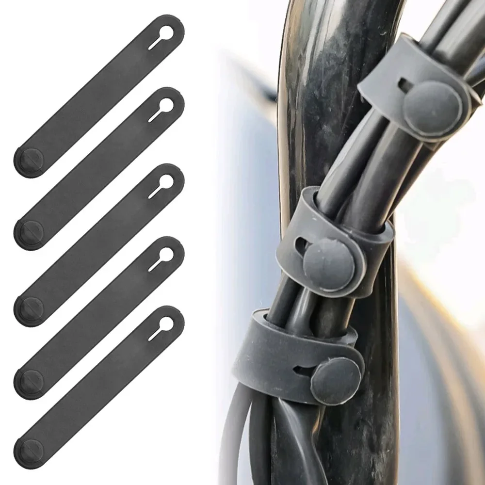 5Pcs Universal Motorcycle Black Rubber Bands for Frame Securing Cable Ties Wiring Harness Cables Accessories for Motorcycle