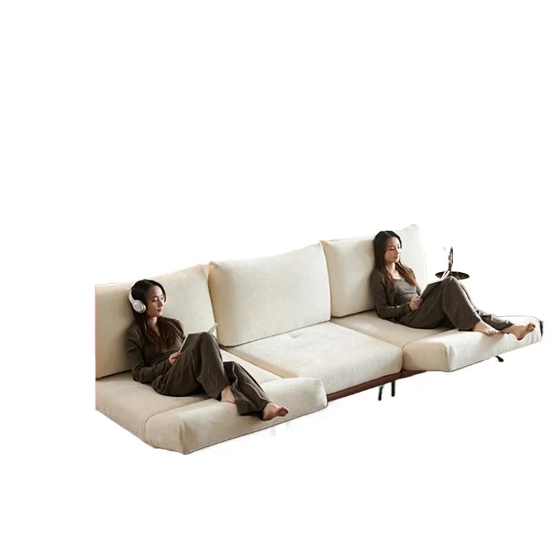 Fabric Sofa Living Room 2025 New French Cream Rotating Multifunctional Wabi Sand Antique Dynamic Island Sofa