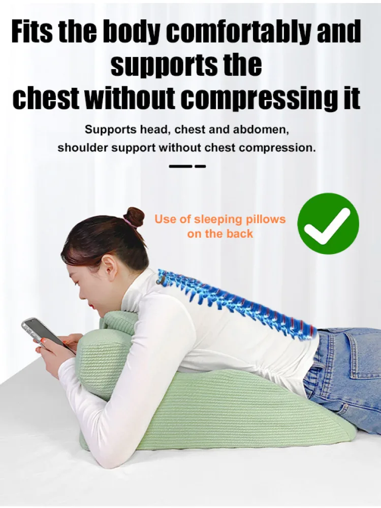 

Memory Foam Backrest Pillow for Sleeping on Stomach Lumbar Support Back Pain Relief Large Backrest Reading Pillow Washable Cover