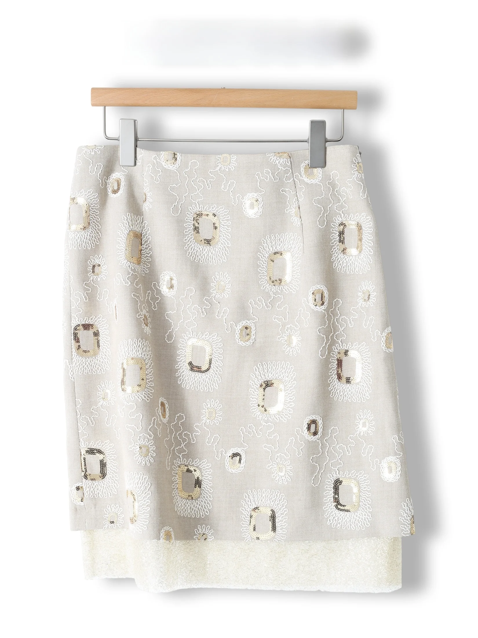 Elegant A-Line  Skirt Women's Glitter Heavy Embellishment High Waist Slim Fit Short Skirts Fashionable Trendy
