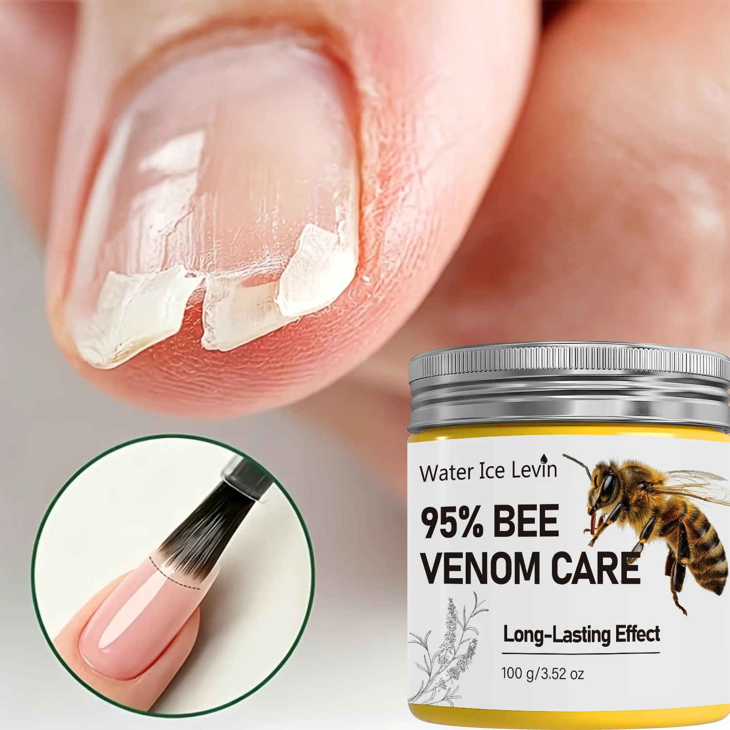 Water Ice Levin Long Acting Bee Venom Nail Cream All-Round Daily Care Safeguard Nail Health Soften Coarse Peri-Nail Cuticles